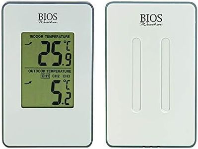 BIOS Weather Thermor Indoor/Outdoor Wireless Thermometer, Weather Monitor, Silver, 6-Inch x 6.25-Inch x 0.6-Inch, 315BC