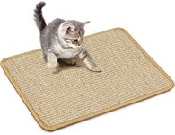 PETTOM Cat Scratching Mat, Sisal Scratching Mat, Scratching Boards Floor, Non-Slip, Natural Sisal Rug for Cats (30 x 40 cm, Brown)