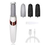 UQQU Electric Foot File, 4in1 Electric Callus Removers for Feet, Rechargeable Electric Foot Callus Remover Pedicure Kits, Removes Dry Skin for Smoother Feet, Foot Care for Dead Skin - White