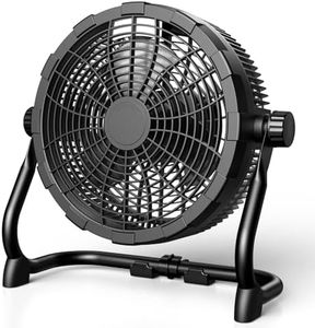 Air Choice 10" Portable Battery Operated Fan, Rechargeable Cordless Fan, 360° Tilt, 20H Run Time, 9 Wind Speed, LED Light, High Velocity Wireless Floor Fan for Camping Travel Tent Hurricane Home