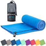 Fit-Flip Microfibre towel - compact, ultra lightweight & quick dry towel - the perfect gym, travel & beach towel - swimming towel for sports, camping & hiking (30x50cm blue - without bag)