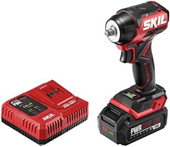 SKIL PWR CORE 20 Brushless 20V 3/8 in. Compact Impact Wrench Kit with 3-Speed & Halo Light Includes 2.0Ah Battery and PWR Jump Charger - IW6739B-10
