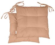 Vargottam Indoor/Outdoor Tufted Square Seat Patio Cushion Set of 2 Water Resistant Patio Furniture Seat Cushion 19 inches (Light Peach)