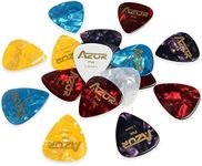 AZOR Celluloid Guitar Picks 18 Pack Includes Thin, Medium & Heavy & Extra Heavy for Acoustic Guitar Electric Guitar Ukulele