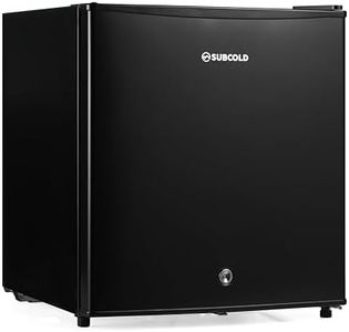 Subcold Eco50 Mini Fridge White | Table-Top Model | Counter-Top Fridge | Solid Door with Chiller Box | Lock & Key | Energy Efficient (45L, Black)