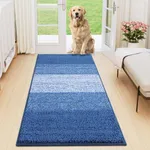 Smiry Dog Door Mat for Muddy Paws, Absorbs Moisture and Dirt, Low-Profile Entryway Mat with Non-Slip Backing, Mud Mat for Dogs, Entry Indoor Doormat for Inside Floor (47x24 Inches, Navy Blue)