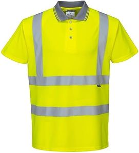 Portwest S477 Breathable Reflective Hi-Vis Polo Shirt S/S Yellow, Medium