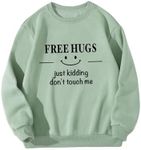 Floerns Girl's Long Sleeve Letter Print Pullovers Drop Shoulder Crewneck Sweatshirts Green 8Y