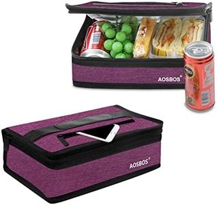 Aosbos Mini Lunch Bag Small Lunch Box for Women Men Insulated Lunchbag Compact Lunch Cooler Bags Adult Lunch Pail Thermal Lunchbox Reusable Snack Boxes Sandwich Container Purple