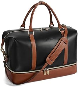 BOSTANTEN Weekender Bags for Women Leather Travel Duffle Bag Carry On Overnight Duffel with Shoe Compartment