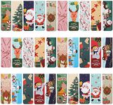 Belle Vous 30 Pack Magnetic Christmas Bookmarks - Assorted Xmas Page Markers - Magnetic Markings/Clips with Christmas Patterns for Teachers & Students Home/School Reading - Suitable for All Ages