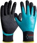 KAYGO Waterproof Work Gloves for Men and Women, Rubber Coated Non-slip Working Gloves for Garden, Outdoor Construction,KG150,Blue,L