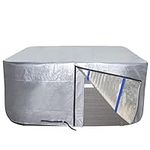 UCEDER Hot Tub Cover with Insulation170G Polyethylene Spa Cover Waterproof and UV Protection Hot Tub Sun Shield(76"x76"x35",Silver)