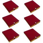 Beauty Tool Wooden Velvet Jewellery Box for Necklaces & Earring for Women And Girls | Pack Of 6 | (Red With Gold Color) (7 x 8 inches)