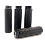 4 PCS Bike Foot Pegs, 4 inch Length Aluminum Alloy Cylinder Anti-Skid Fit 3/8 inch Axles (BLACK)