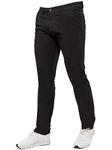 989Zé ENZO Mens Stretch Chino Slim Fit Leg Jeans Trousers Pants by Raw Denim EZ348 Black 34W / 30L