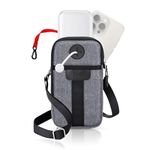 Travel Cell Phone Pouch, Dual Phone Holster Crossbody Bag with Shoulder Strap for iPhone 15 14 13 Pro Max Plus Passport ID Card, Universal Smartphone Walking Purse Passport Wallet Belt Pouch Holder