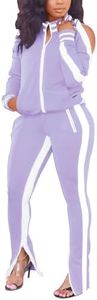 TOPONSKY Clothing Womens Jogger 2 Piece Outfits Casual Juicy Winter Tracksuits Purple S