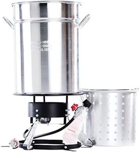 King Kooker 5012A, Boiling and Steaming Cooker Package, Silver, Balck