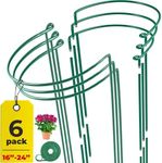 6 Pack Plant Support Stakes – Plant Stakes for Indoor Plants Tall and Outdoor Garden - Peony Cages and Supports - Plant Cage Ring for Potted Flower - Peony, Hydrangea, Rose Bush 10"W x 16" - 24"H Tall