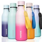 BJPKPK Insulated Water Bottles, 18oz Stainless Steel Metal Water Bottle with Strap, BPA Free Leak Proof Thermos, Mugs, Flasks, Reusable Water Bottle for School, Sports & Travel, Sakura