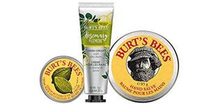 Burt's Bees Moisturising Hand Bundle. Includes a trio, Lemon Butter Cuticle Cream Hand Salve Rosemary Mini Hand Cream