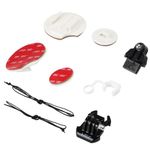 HSU Surfing Mount for GoPro, Flat Adhesive Mounts for Hero 13/12/11/10/9/8/7/6/5/4/3, Includes Security Safety Tether & Locking FCS Plug