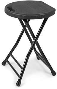 COOZMENT Folding Stool with Handle,600lbs Capacity Folding Chair,Folding Bar Stool with Non-Slip Feet,Indoor and Outdoor Foldable Stool for Adults(13"×11.5"×18")