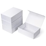 Ditwis 4 Pack 12x8x4 Inches Gift Boxes with Magnetic Closure Lids, White Gift Wrap Box for Valentine's Day, Bridesmaid Groomsmen Proposal, Birthdays