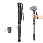 Koolehaoda 69-Inch Monopod for Camera, 32mm Tube Carbon Fiber Monopod Unipod Stick Lightweight Portable Travel Monopod for DSLR Cameras, Payload 15KG