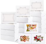 Kucoele 30pcs 8 inch Cookie Boxes with Window White Pastry Boxes Treat Boxes Bakery Boxes for Chocolate Strawberries, Cupcakes, Dessert, Candy, Muffins and Donuts 8 x 6 x 2.5 Inches