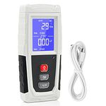 EMF Meter, Portable Digital Radiation Detector, Rechargeable Ghost Hunting Equipment, Handheld EMF Detector for Home/Outdoor, Electric/Magnetic Field/Ghost Detector - LED Light & Sound Alarm Gray