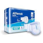 Attends Advanced Briefs with Advanced Dry-Lock Technology for Adult Incontinence Care, Large, Unisex, 72 Count