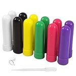 12 PCS Essential Oil Multicolor Empty Nasal Inhaler Tubes Portable Plastic Refillable Essential Oil Aromatherapy Nasal Inhaler Tubes with Cotton Wicks