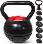 Yes4All Adjustable Kettlebell Cast Iron, Kettlebells Adjustable Weight with Multiple Weight Load - Maximum 40lbs