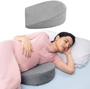 Frido Maternity Wedge Pillow | Memory Foam Pregnancy & Postpartum Support for Side Sleeping | Multi-Use Belly, Back, Leg Support for Pressure Relief | Cooling Melange Fabric Cover (Grey)