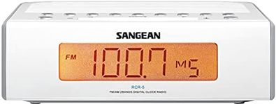 Sangean Compact AM/FM Dual Alarm Clock Radio with Large Easy to Read Backlit LED Display Plus 6ft Aux Cable to Connect Any iPod, iPhone or Mp3 Digital Audio Player