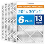 LotFancy 20x30x1 Air Filters, MERV 13 AC Furnace Filters, 6 Pack Pleated Air Conditioner HVAC Filters (Actual Size: 19.75 x 29.75 x 0.75 Inches)