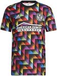 adidas Atlanta United F.C. Men's Pride Pre-Match Short Sleeve Soccer Jersey, Multicolor Large