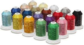 CleverDelights 20 Color Embroidery Machine Thread Set - 550Yd Spools - Premium 40wt Polyester Thread