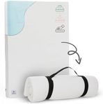 Waterproof Pack N Play Mattress Topper - Twin (38'' x 26'') | Roll Up Style - Breathable Soft Memory Foam - Portable Playard Mattress Topper - Baby Foam Playpen Mattresses - Plain White
