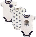 Touched by Nature Unisex Baby Organic Cotton Bodysuit, 3 Pack - 3-6 Months - Hedgehog