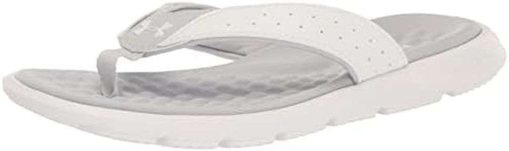 Under Armour Men's Ignite 7 Flip Flop, (100) White/Halo Gray/White, 10