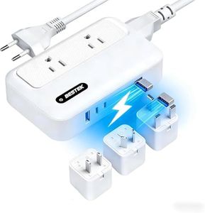 BESTEK 220v to 110v Converter with USB C 35w, 300W AC Peak Voltage Converter US to Europe, Universal Travel Adapter for Hair Straightener/Curling Iron with EU UK FR DE ES AU Travel Adapter