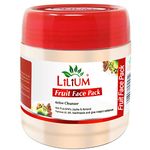 Lilium Herbal Fruit Face Pack 500ml | Active Cleanser With Jojoba & Almond Oil | Removes Oil, Dirt & Blackheads | Hydration Boost | Tightening & Firming | Suitable for All Skin Types