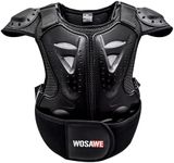 WOSAWE Kids Body Armour Motocross Chest Spine Protector Children Body Guard Vest for Dirt Bike Snowboarding Skiing Skating Scooter (05 Black, S)