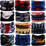 6PCS/8PCS/9PCS/12PCS Seamless Headband camo Bandanas Headwear for Men&Women Neckwarmer Scarf 16-in-1 Multifunctional for Music Festivals Raves Neck Gaiter Magic Scarf Fishing Mask (12-5FEATHER)