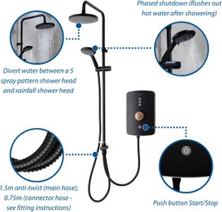 Triton Amala Electric Shower 9.5KW – Black Copper
