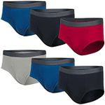 Fruit of the Loom Men's Premium Tag-Free Cotton Underwear (Regular & Big Man), Brief - 6 Pack - Assorted, X-Large