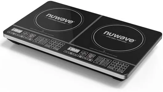 Nuwave PIC Double, Portable, Powerful 1800W with 2 Large 8” Heating Coils, Independent Controls, 94 Temp Settings from 100°F to 575°F in 5°F Increments, 11.5” Shatter-Proof Ceramic Glass Surface